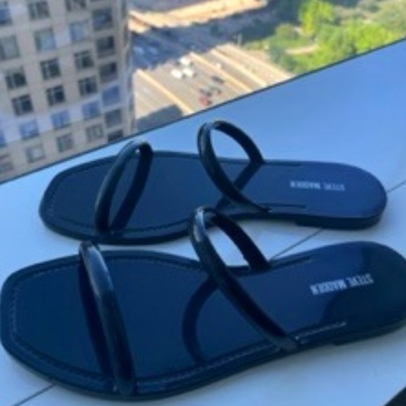 Steve Madden - Double strap jelly sandal - black - size 7 - Picture 1 of 5